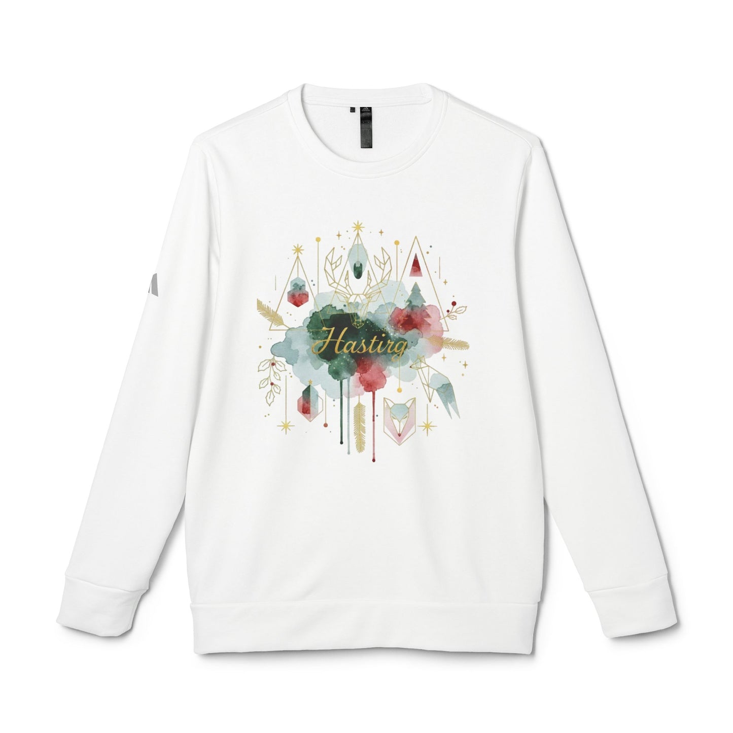 Crewneck Sweatshirt — Watercolor Floral Crown Design (Custom Name "Hasina")