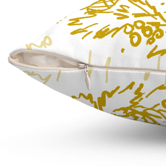 Merry Christmas Gold Wreath Pillow — Festive Decorative Throw Pillow