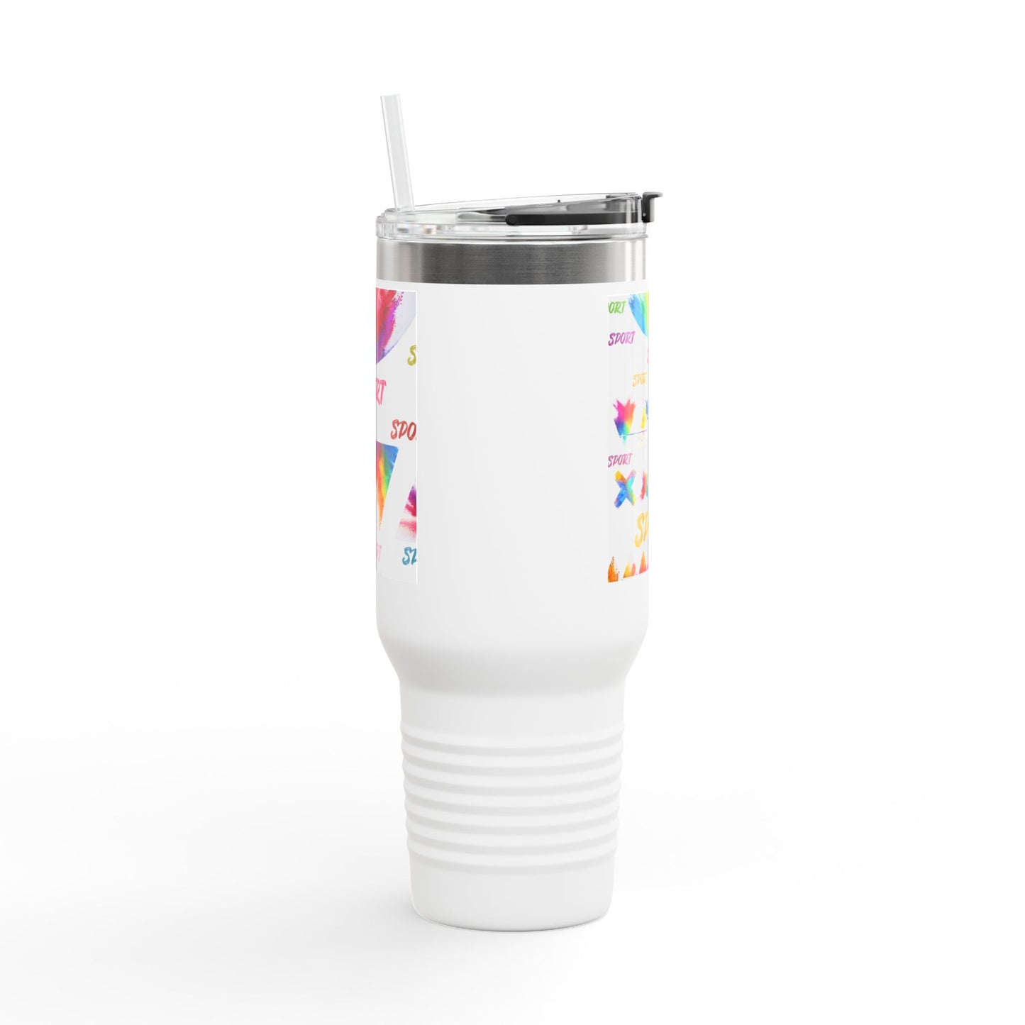 Color Splash SPORT 40oz Insulated Travel Mug — Vaso Deportivo Vibrante para Gym y Running