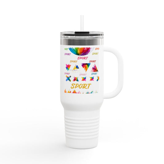 Color Splash SPORT 40oz Insulated Travel Mug — Vaso Deportivo Vibrante para Gym y Running